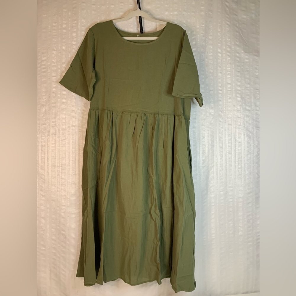 NWOT women’s casual loose bohemian maxi summer beach swing dress with pockets.